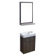 Mueble Baño En Mdf Con Espejo Y Estante Color Roble Oscuro - 39X21.5X50