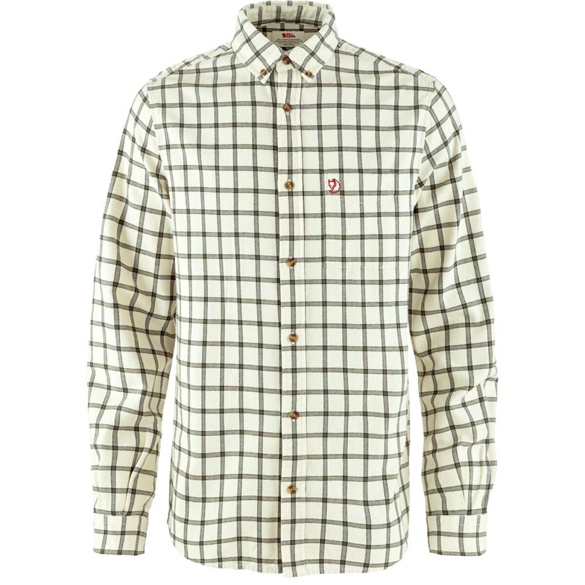 Camisa Fjallraven Ovik Flannel Shirt M Hombre - Chalk White-laurel Green 