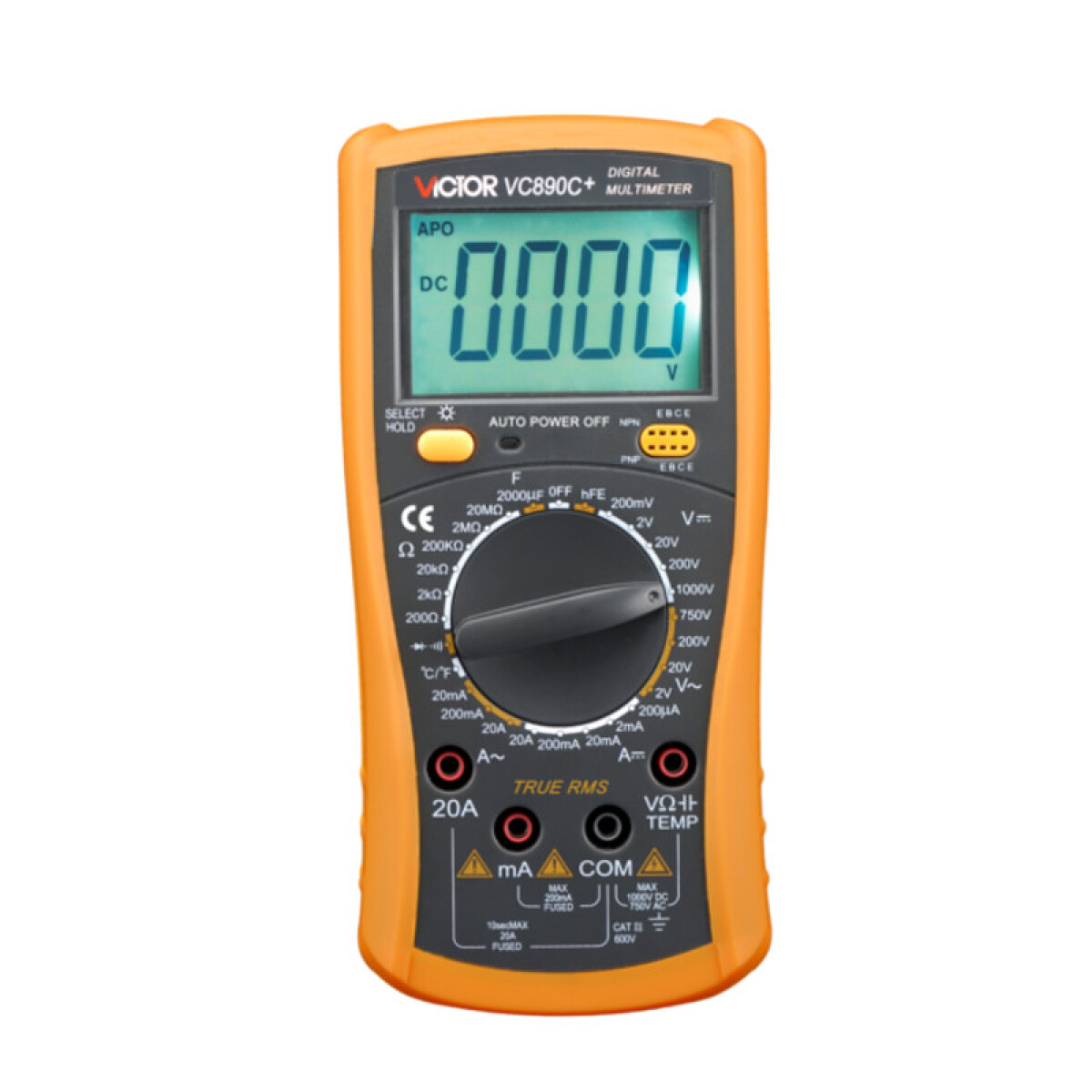 Multímetro digital T-RMS 20A VAC-DC, OHM, VC890C+ - VC0890 