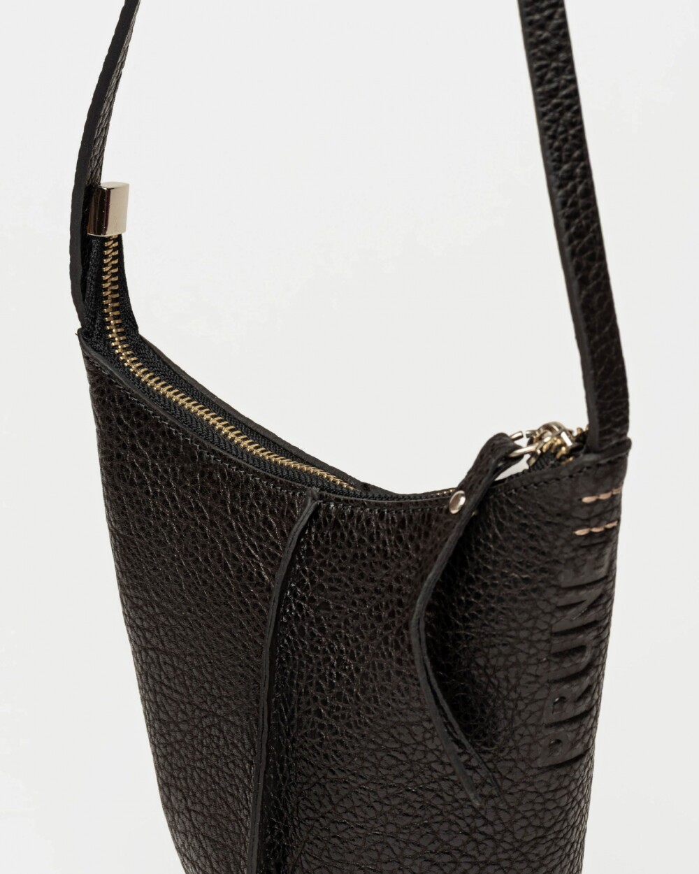 Mini Bag Mini Tanner en cuero graneado Negro