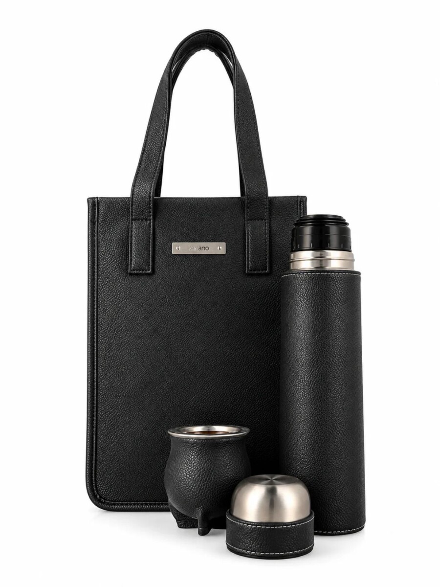 Kit forrado termo y mate - Negro 