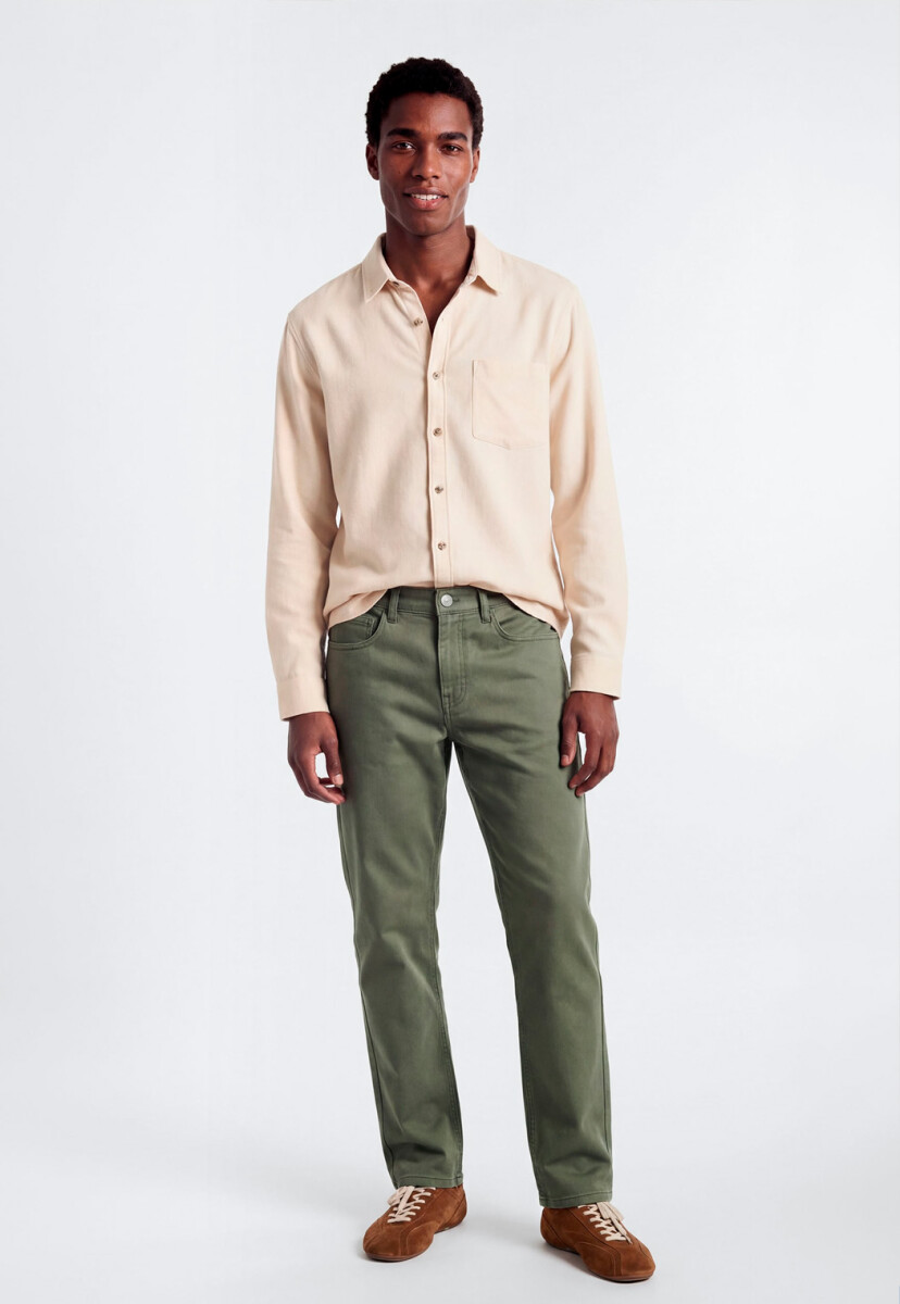 PANTALONES DE SARGA AJUSTADOS - VERDE 