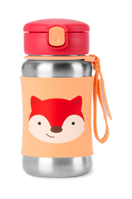 Botella de acero inoxidable con sorbito, diseño zorro Botella de acero inoxidable con sorbito, diseño zorro