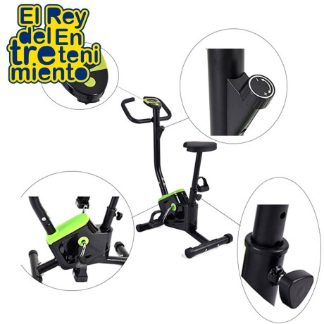 Bicicleta Fija Ergométrica Reforzada Altura Ajustable Negro
