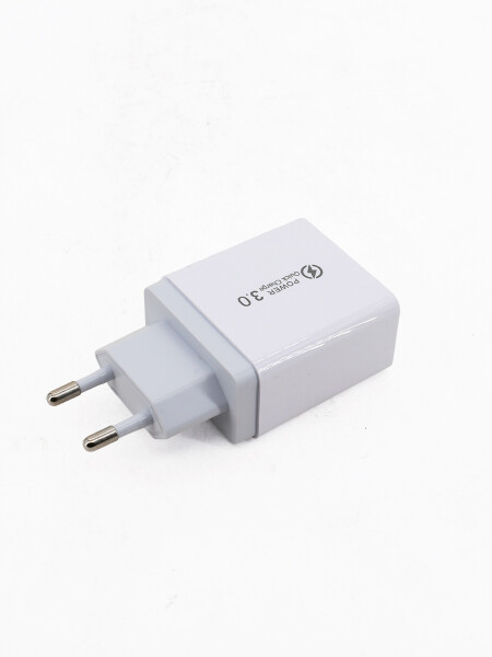 FICHA CARGADOR RAPIDO 4 ENTRADAS USB BLANCO