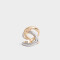 Anillos Medianos y Grandes De metal Anillo Metal Ondulado Mixplating - Combinacion Bicolor