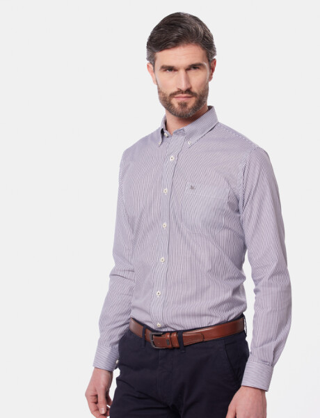 CAMISA SPORT A RAYAS Azul