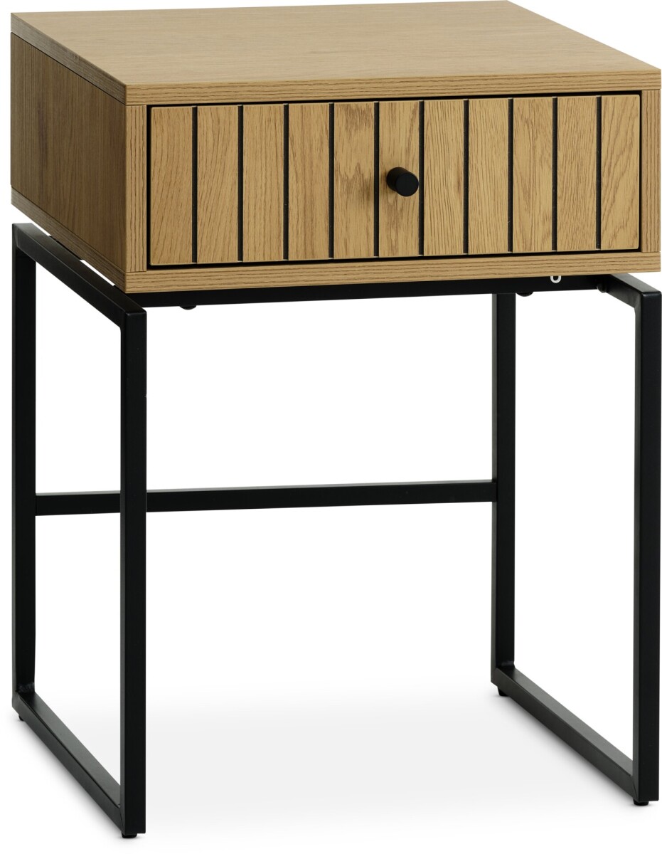 Mesa de luz HEMDRUP 1 cajón color roble 