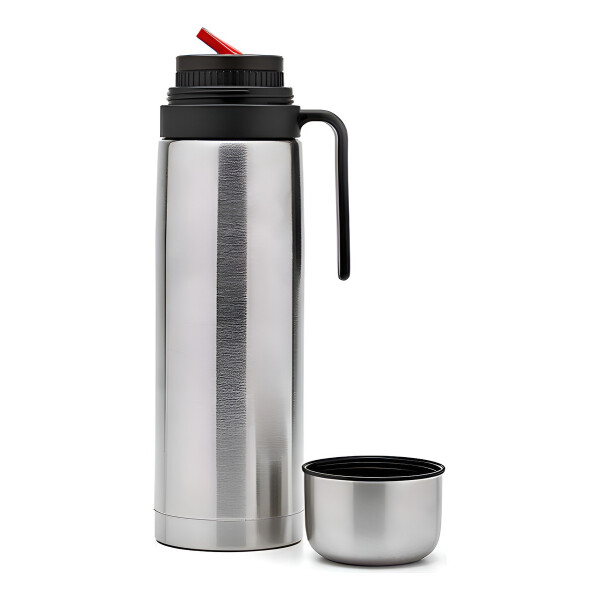 TERMO 1 LITRO ACERO INOXIDABLE DOBLE CAPA CON MANIJA PICO CEBADOR ROJO TERMO 1 LITRO ACERO INOXIDABLE DOBLE CAPA CON MANIJA PICO CEBADOR ROJO