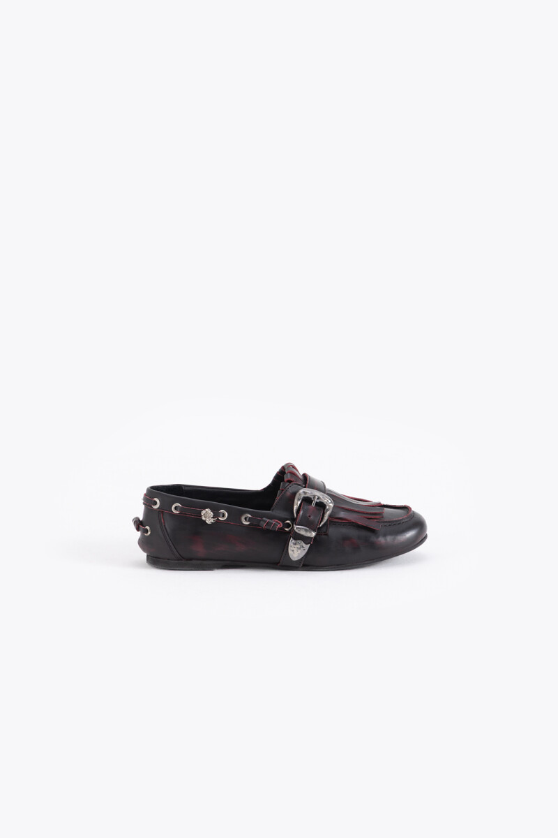 ZAPATO FRINGES Bordo