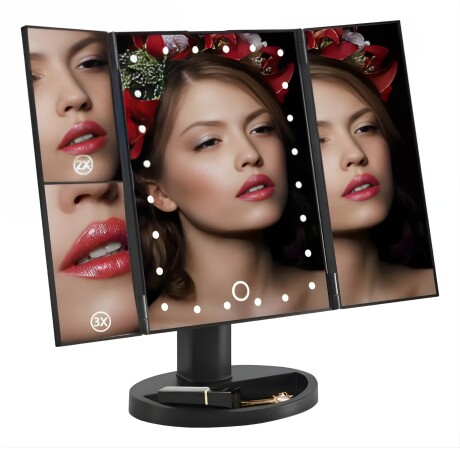 Espejo de Maquillaje Multiple y plegable táctil con Luz Led Espejo de Maquillaje Multiple y plegable táctil con Luz Led