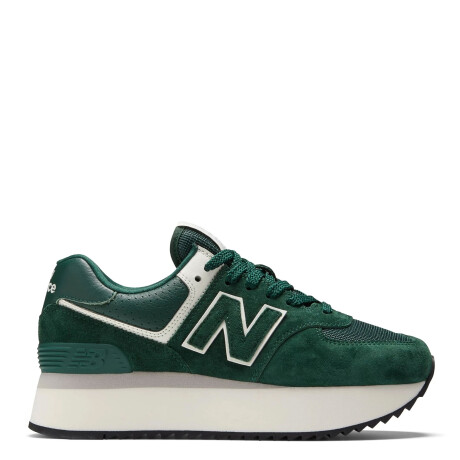 Championes de Mujer New Balance Life Style Plataforma Verde - Blanco