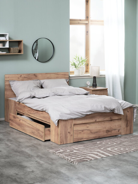 Estructura cama 160x200 LIMFJORDEN 3 cajones roble Estructura cama 160x200 LIMFJORDEN 3 cajones roble