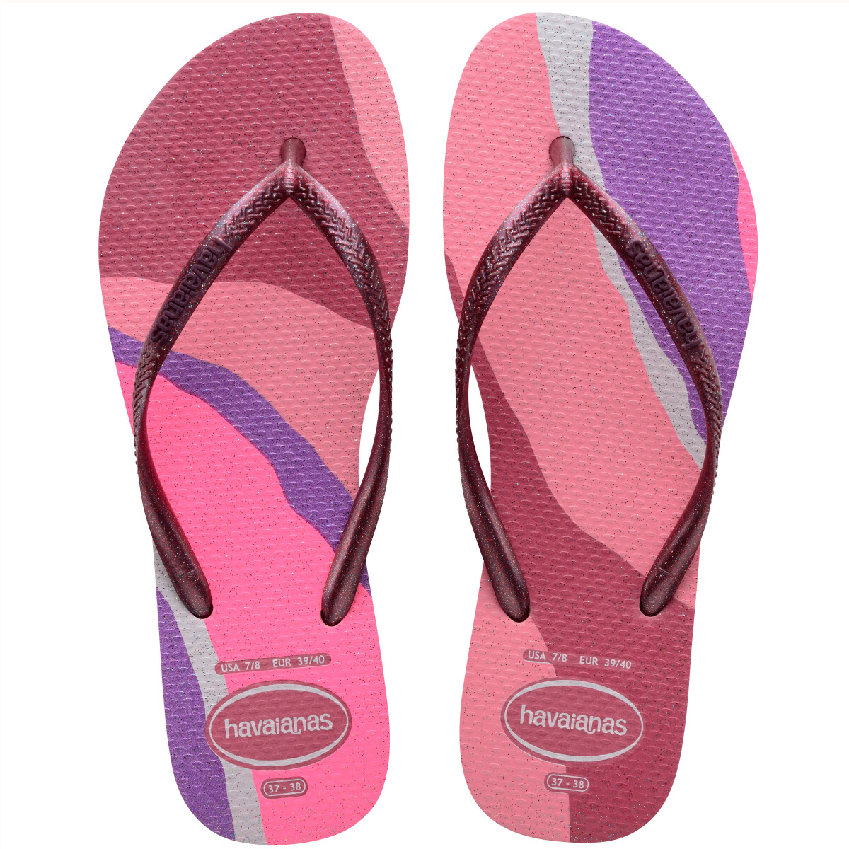 Ojota de Mujer Havaianas Slim Pallete Glow Havaianas - Rosa Terciopelo 