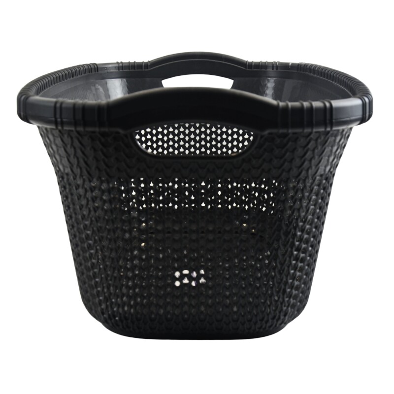 Canasto para ropa símil ratan 40 litros GRIS OSCURO