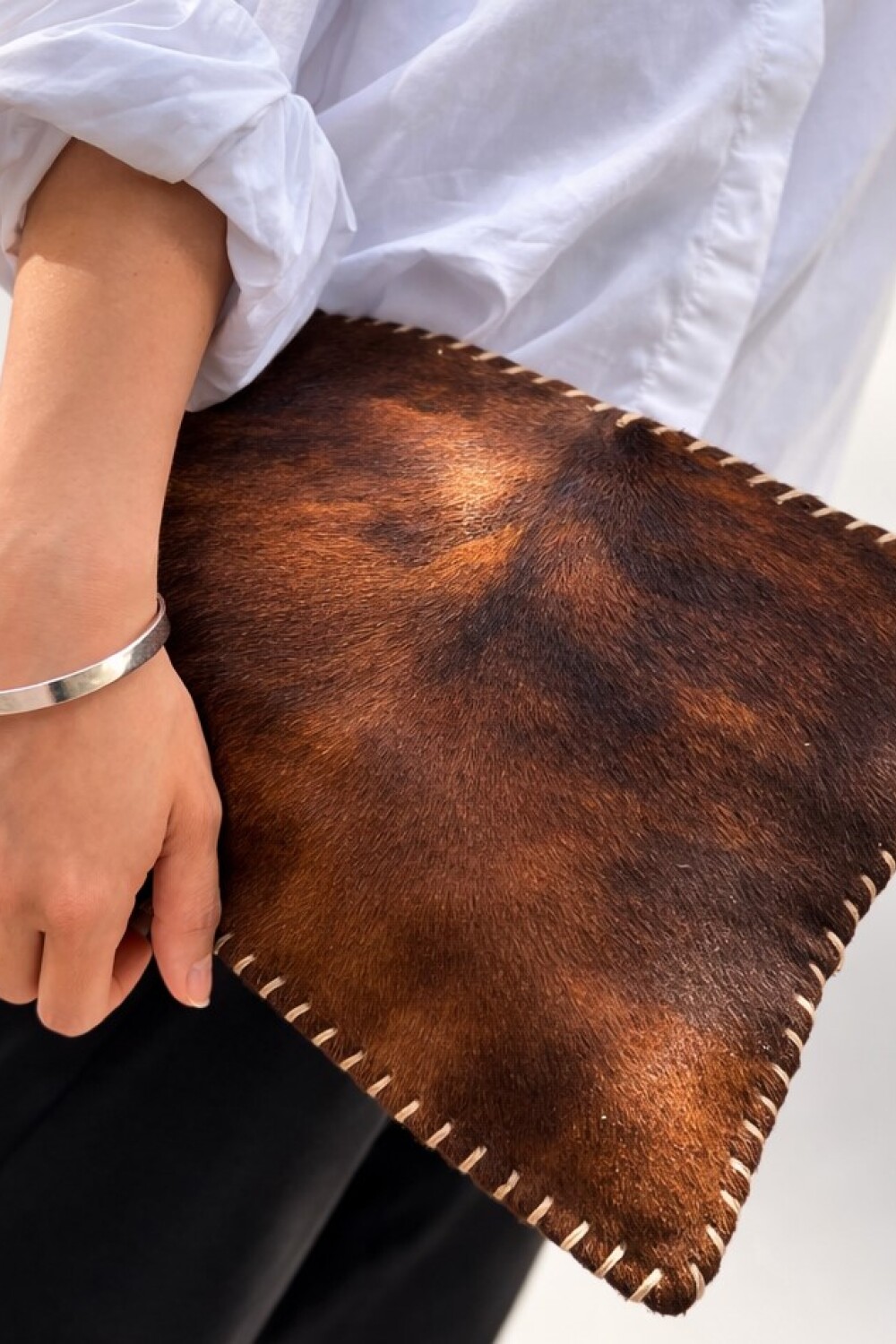 Leather Envelope Cowhide Liso Marrón