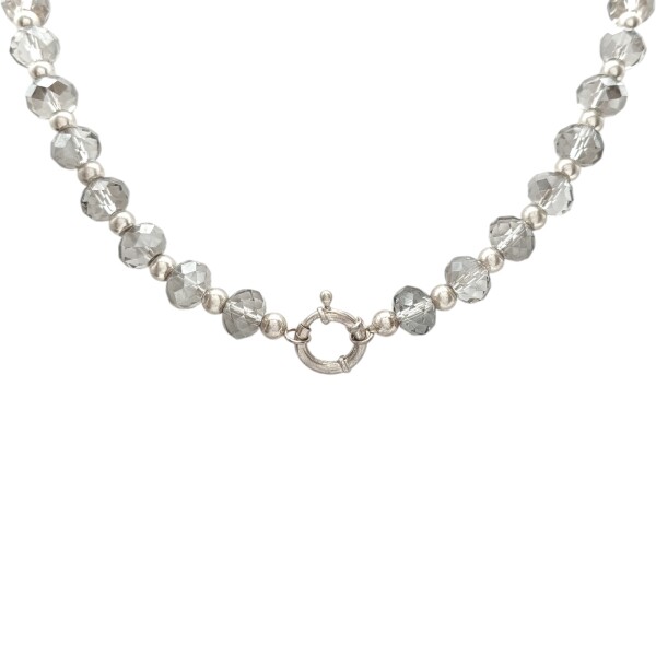 Conjunto cuentas de cristal- Plata 925 - Cristal transparente - CJ3099 Conpiedra