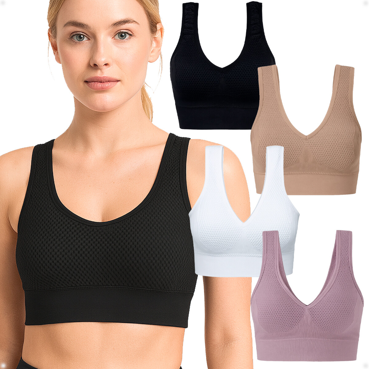 Soutien Top Sin Costuras De Espalda Ancha - Negro 