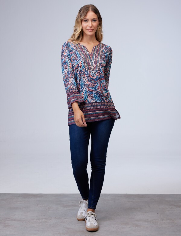 Blusa Print AZUL/MULTI