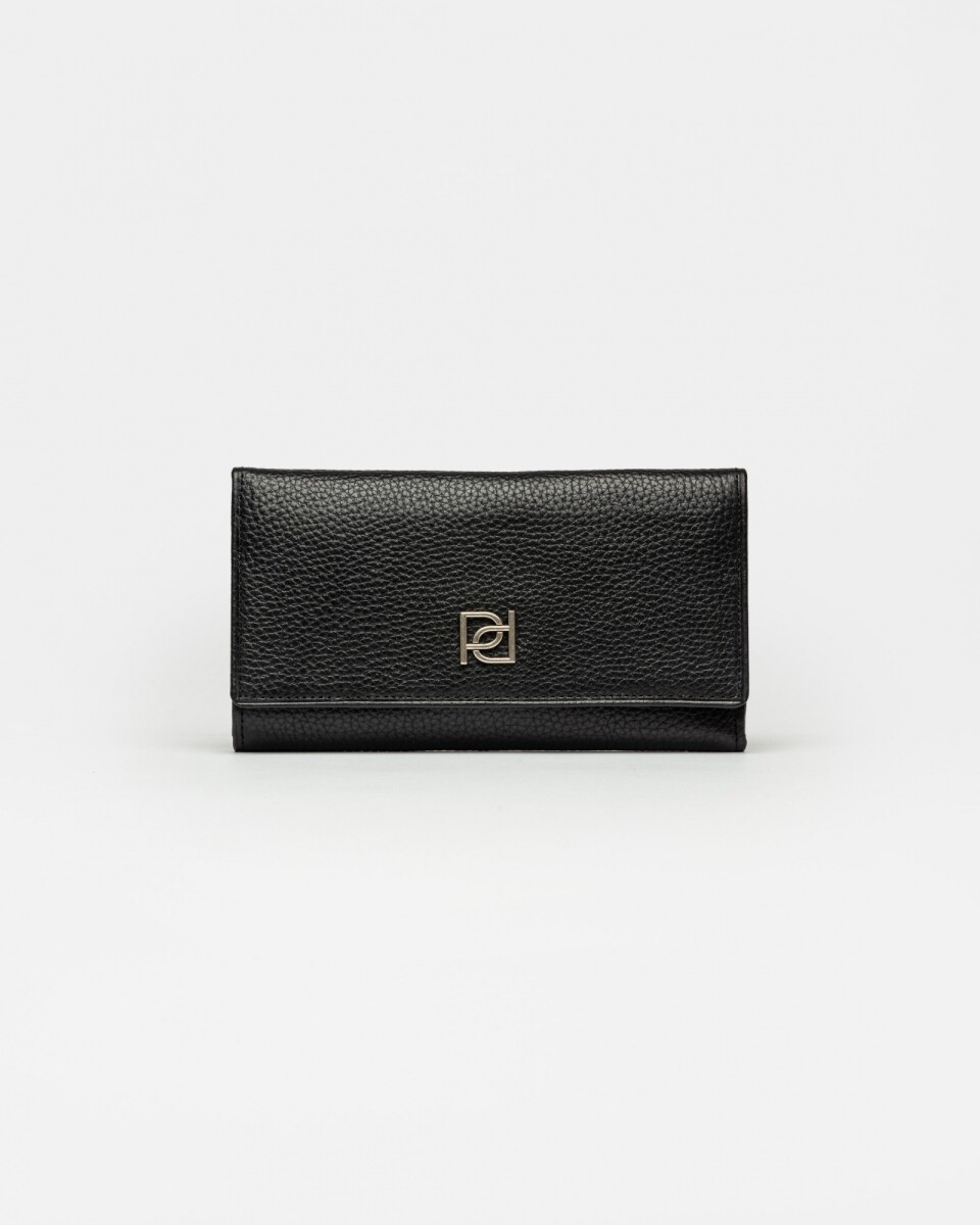 Billetera Cloe en cuero graneado - Negro 
