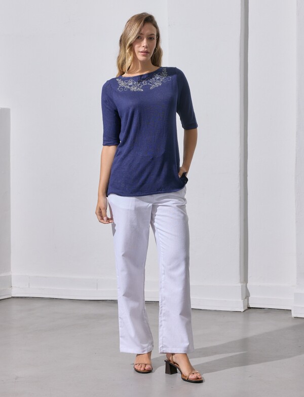 Remera 3/4 Det Borda AZUL