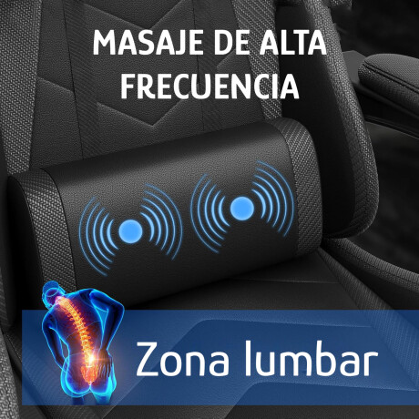Silla Gamer Reclinable 360º 150kg Masaje Lumbar Apoyapies Negro