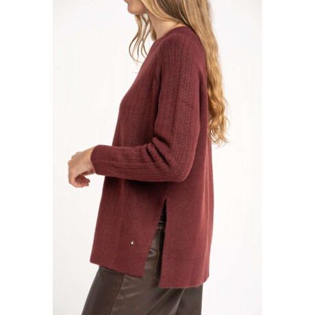 Sweater Texturado Bordeaux