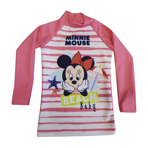 Remera UV Malla Bebé Talles 6/24 Meses Minnie Rosa