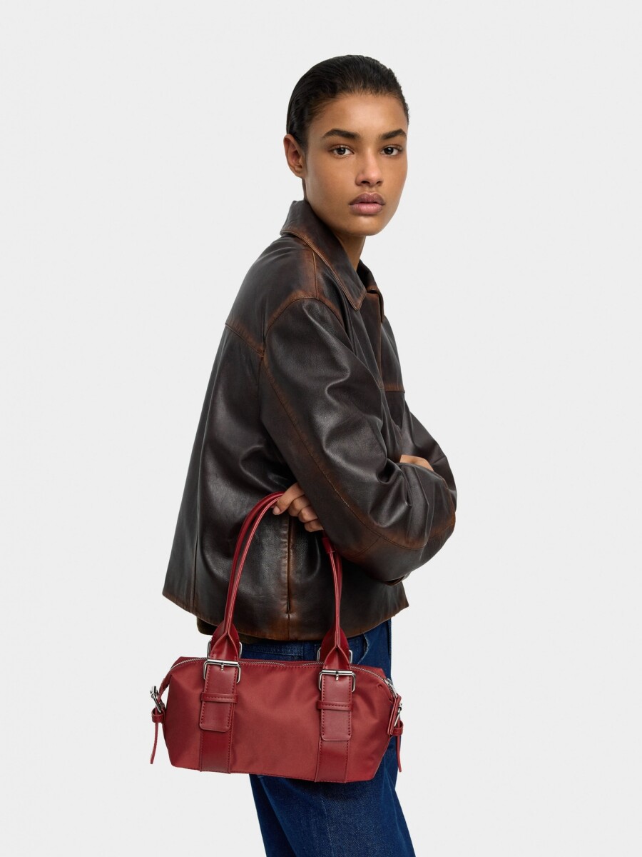 Bolso De Hombro Con Hebillas rojo