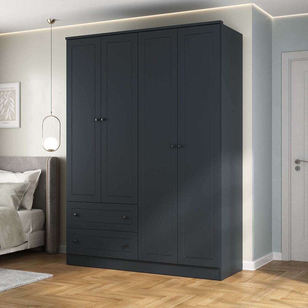 PLACARD 4 PUERTAS MDF GRIS AMERICANO PLUS