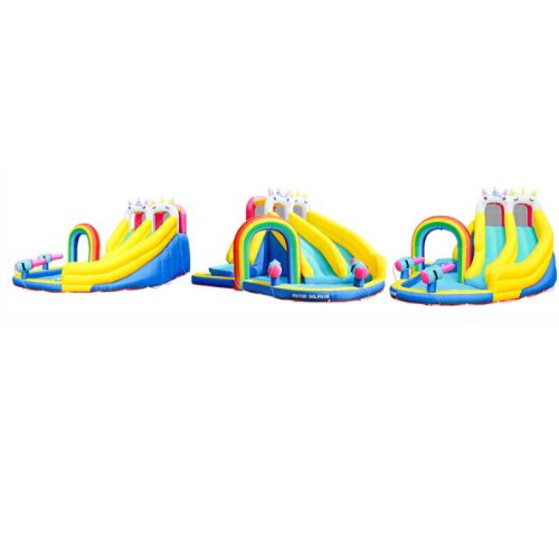 Inflable Unicornio Doble Tobogan - Acuatico Inflable Unicornio Doble Tobogan - Acuatico