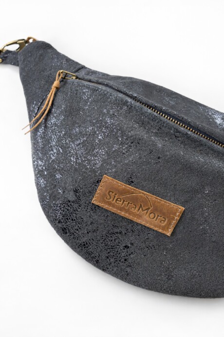 Leather Fanny Pack Shinny Blue