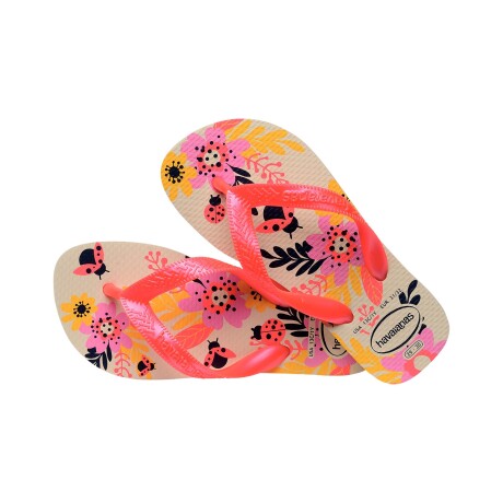 Chancletas Ojotas Havaianas Kids Flores originales BEIGE STRAW