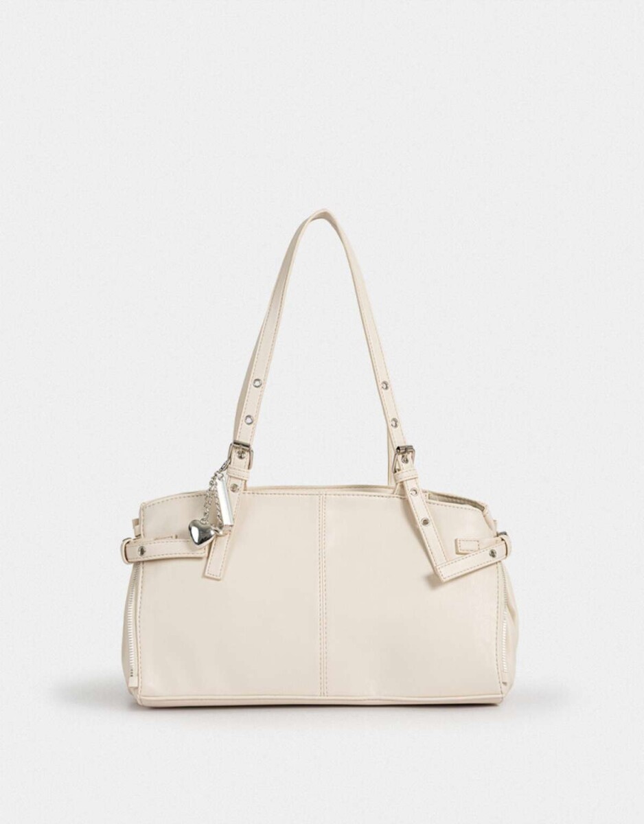 Bandolera Con Charm - Blanco Crudo 