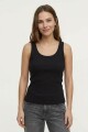 Musculosa en rib tirante finos NEGRO