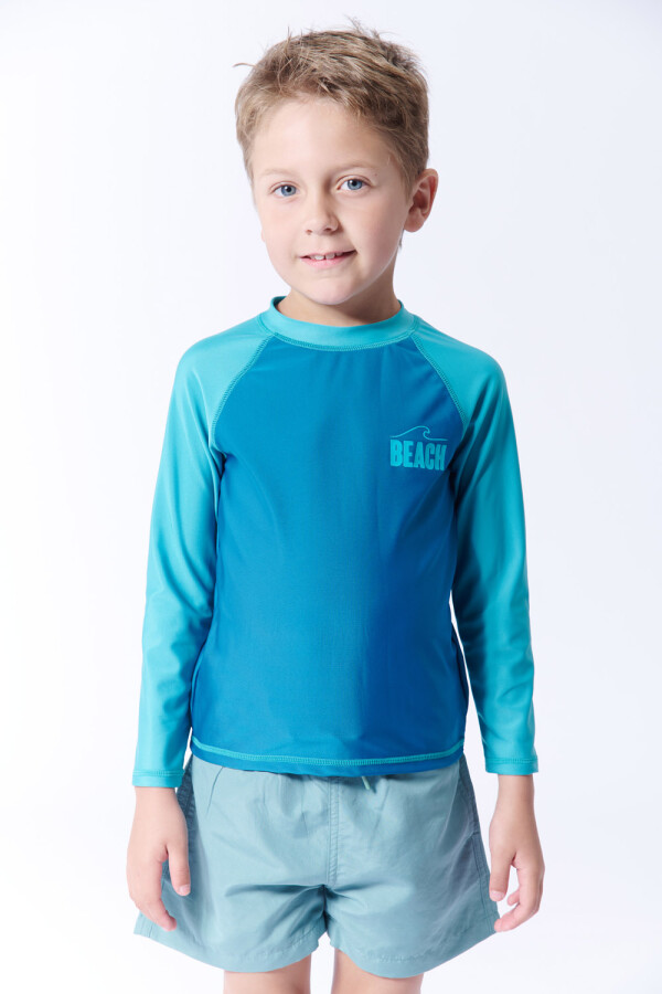 Remera manga larga uv Estampa Beach Verde