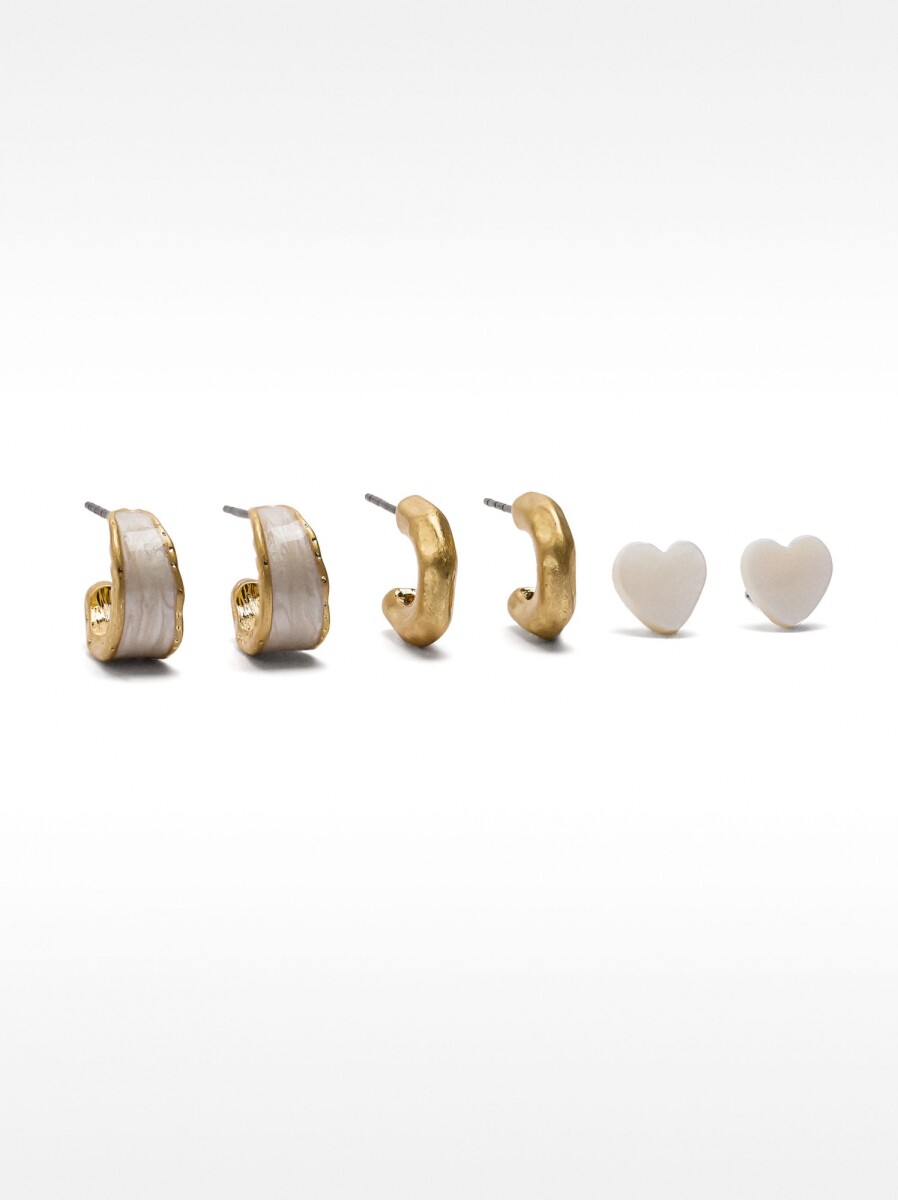 Set De Pendientes Con Conchas - blanco 