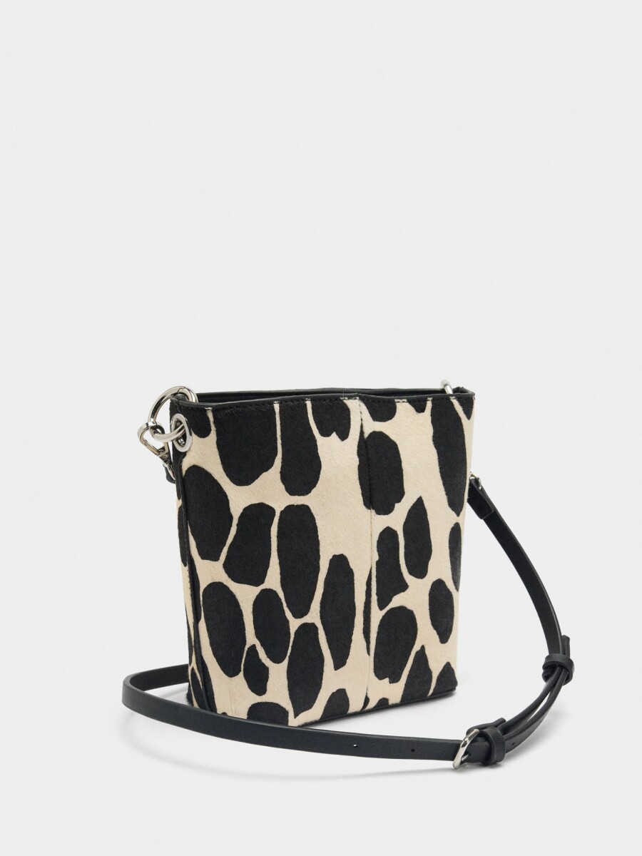 Bolso Bandolera De Piel Estampado Animal crudo