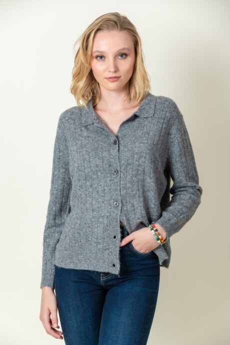 Cardigan lana dama Gris