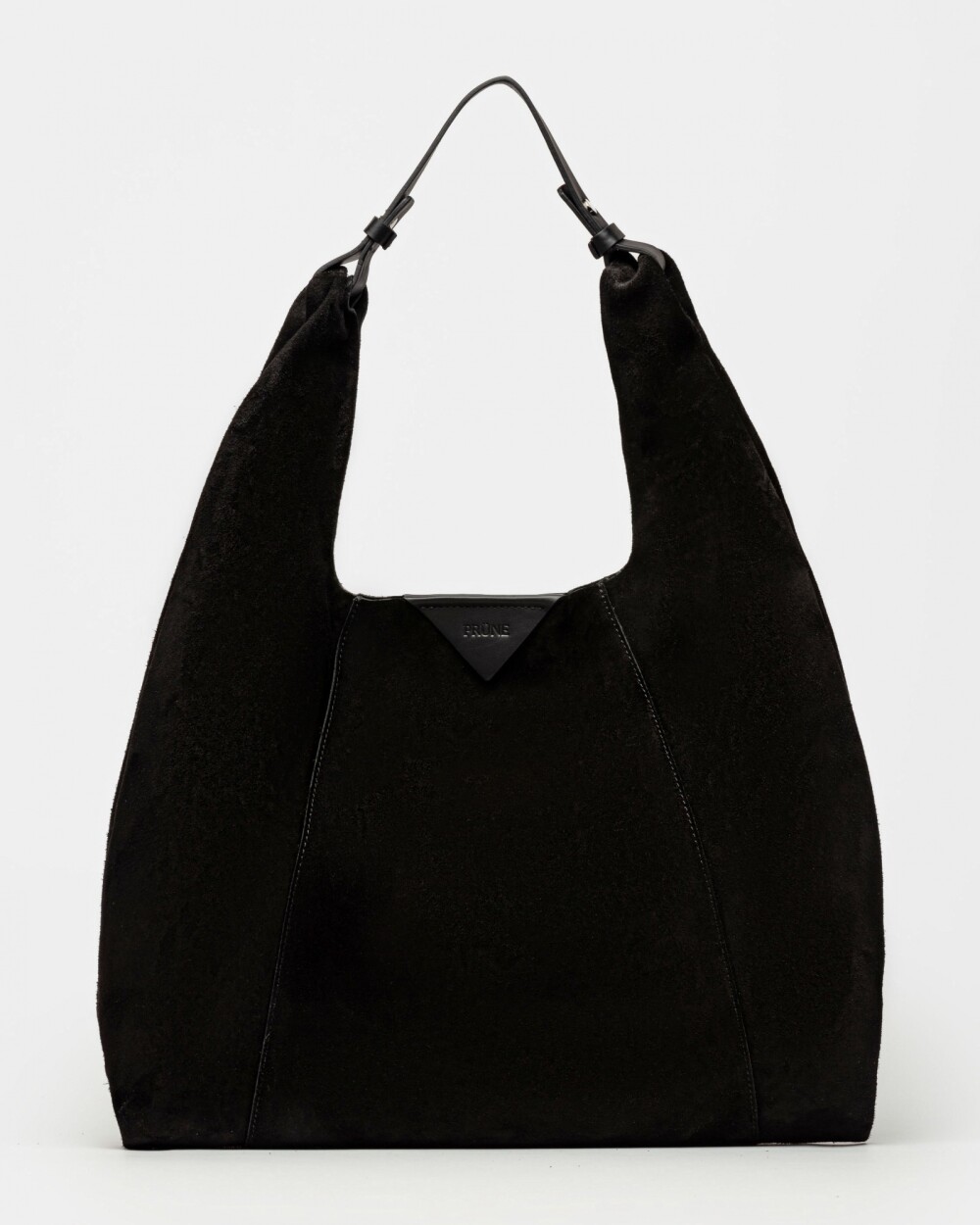 Bolso The Shopping en cuero gamuza Negro