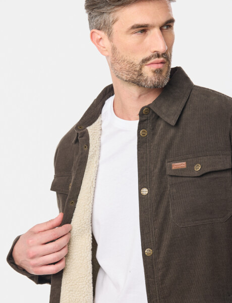 CAMPERA DE PANA Y CORDERITO Verde