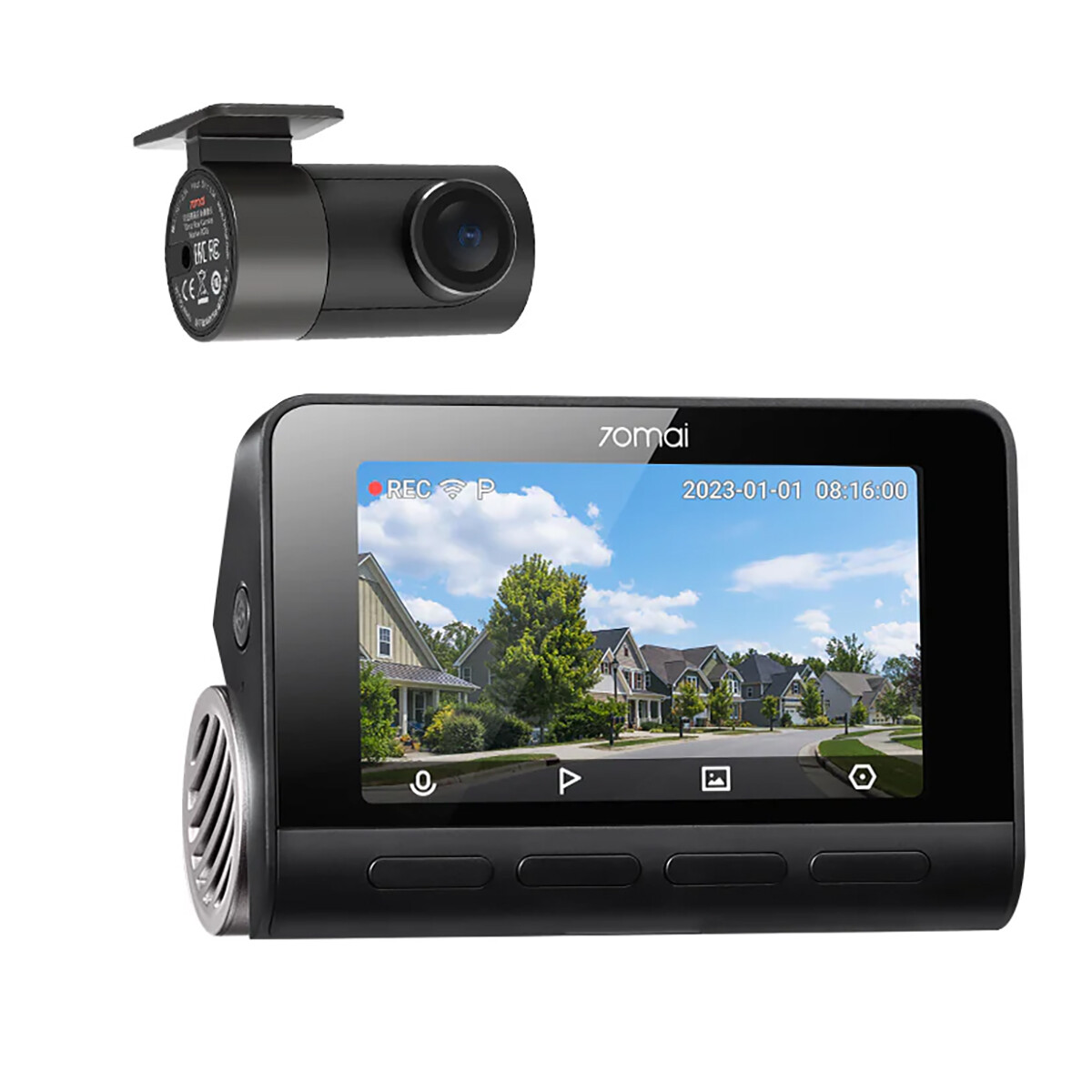 Cámara para Auto 70MAI Dash Cam A800S 4K Wi-Fi + Cámara trasera 70MAI RC06 - Black 