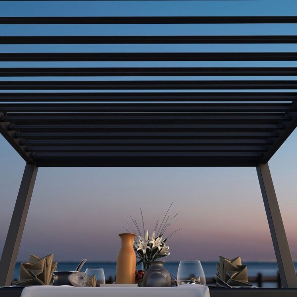 Pergola Moderna Aluminio Regulable 3x3 Desague Incl Patio AX Pergola Moderna Aluminio Regulable 3x3 Desague Incl Patio AX