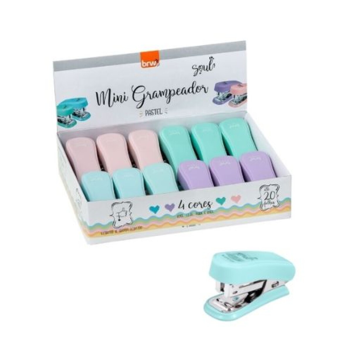 Mini engrampadora BRW - pastel - Mini Engrampadora Brw - Pastel 