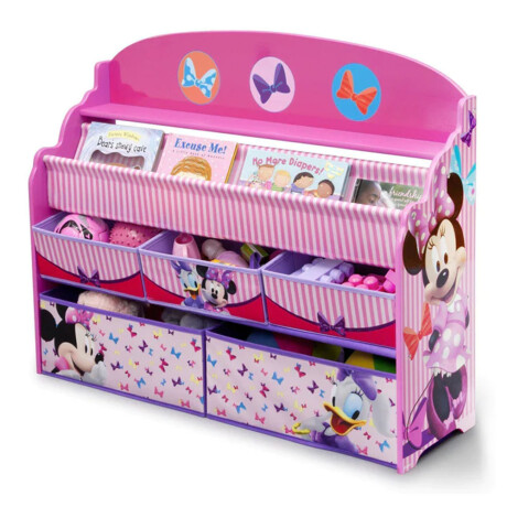 Mueble Organizador Libros Juguetes 5 Cestos Personaje Disney Minnie