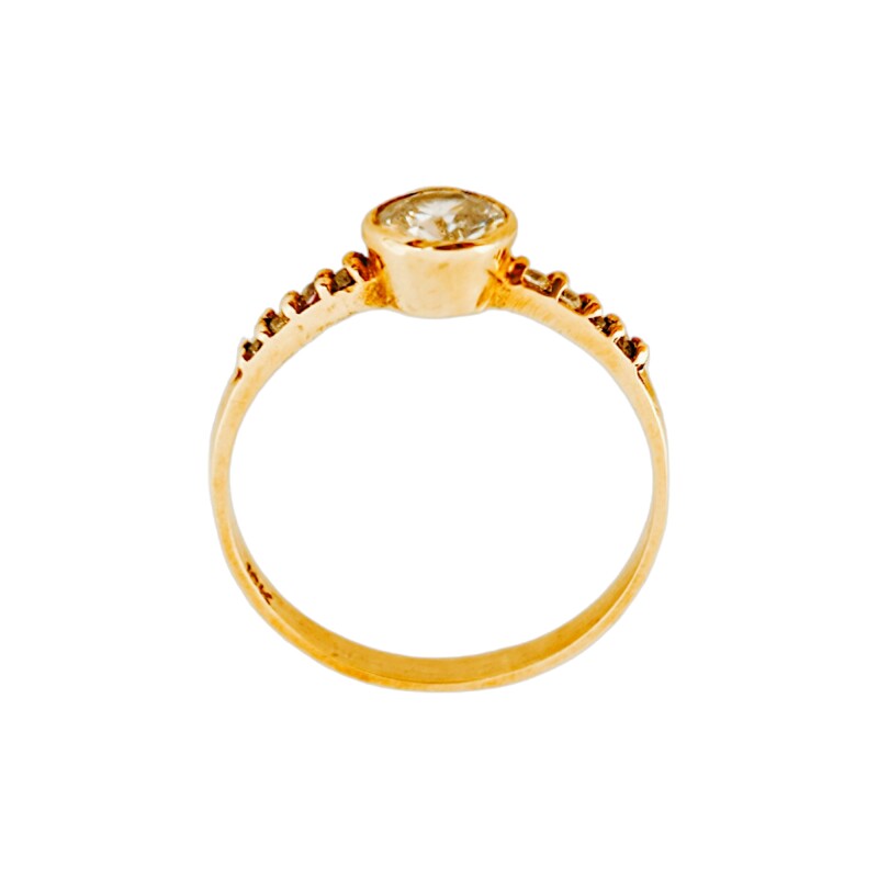 Anillo-Oro bajo-Piedra circonia-AN8030 conpiedra