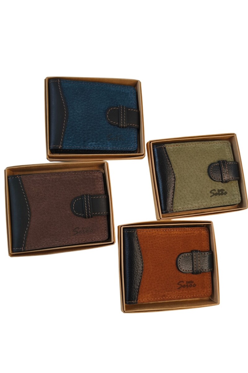 Billetera de cuero Chocolate c/ Negro