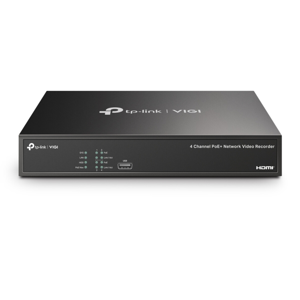 Tp-link - Nvr Vigi NVR1004H-4P. 4 Canales. Puertos Poe+. Audio Bidireccional. Plug And Play. Color N 