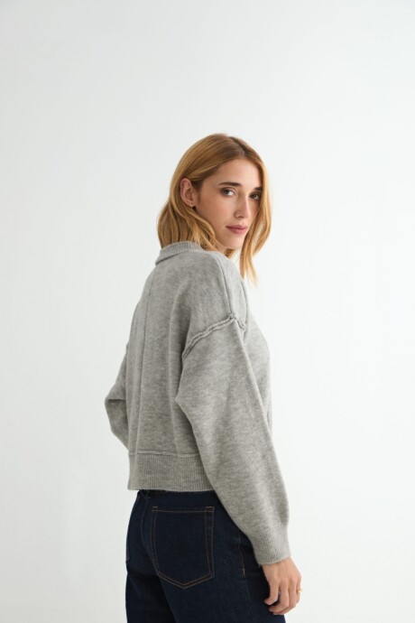 CARDIGAN CORDATA GRIS CLARO