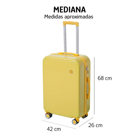 Valija Mediana Rígida con 4 Ruedas 360° y Candado Numérico Mostaza